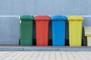 colorful garbage bins